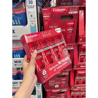 Kem đánh răng Colgate Optic White đỏ Mỹ.