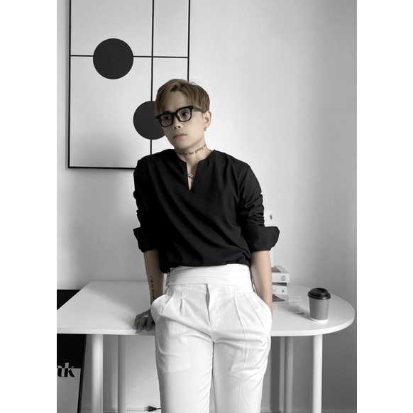 Áo sơ mi nam tay dài thiết kế chui đầu 3 phong cách Hàn Quốc - MAMOSTUDIO