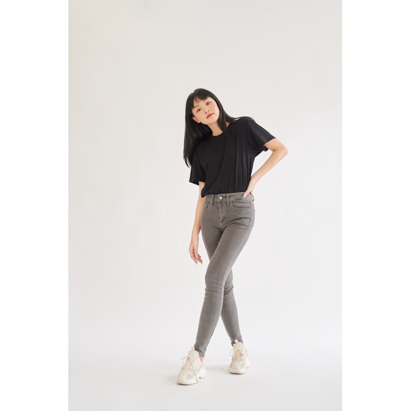 Quần skinny jeans LEN clothing xám nhạt 8008 | BigBuy360 - bigbuy360.vn