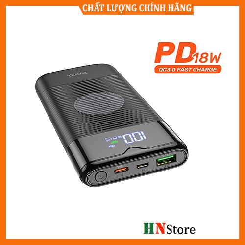 Sạc Dự Phòng Không Dây Tốc Độ Nhanh PD18W/QC 3.0 10000mah Hoco J63 chính hãng