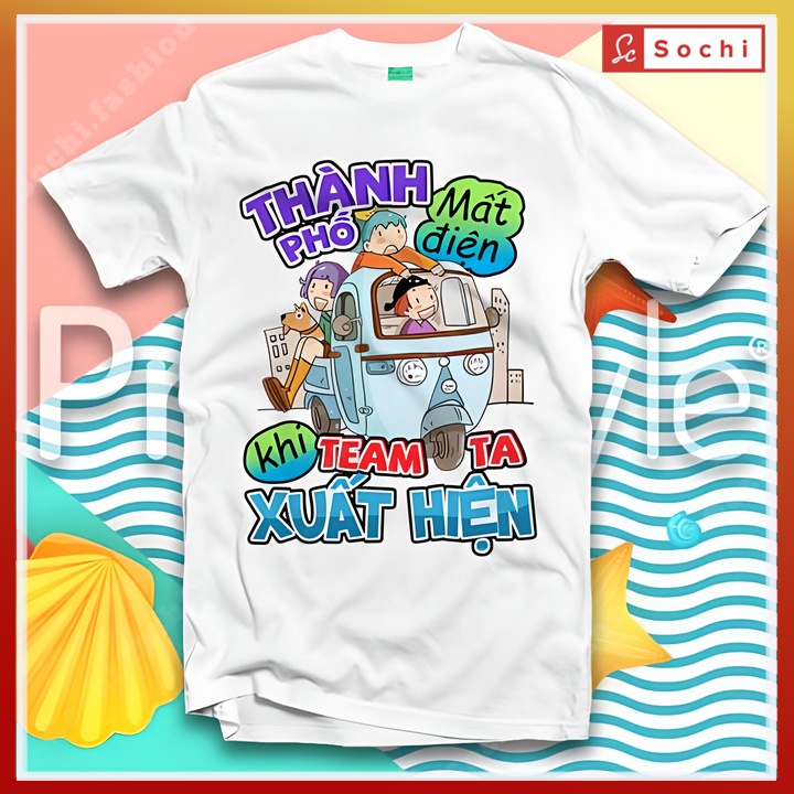 Áo phông đồng phục, áo nhóm đi biển, áo thun đi biển hội nhóm chất cotton dày dặn thoáng mát BSTDP03