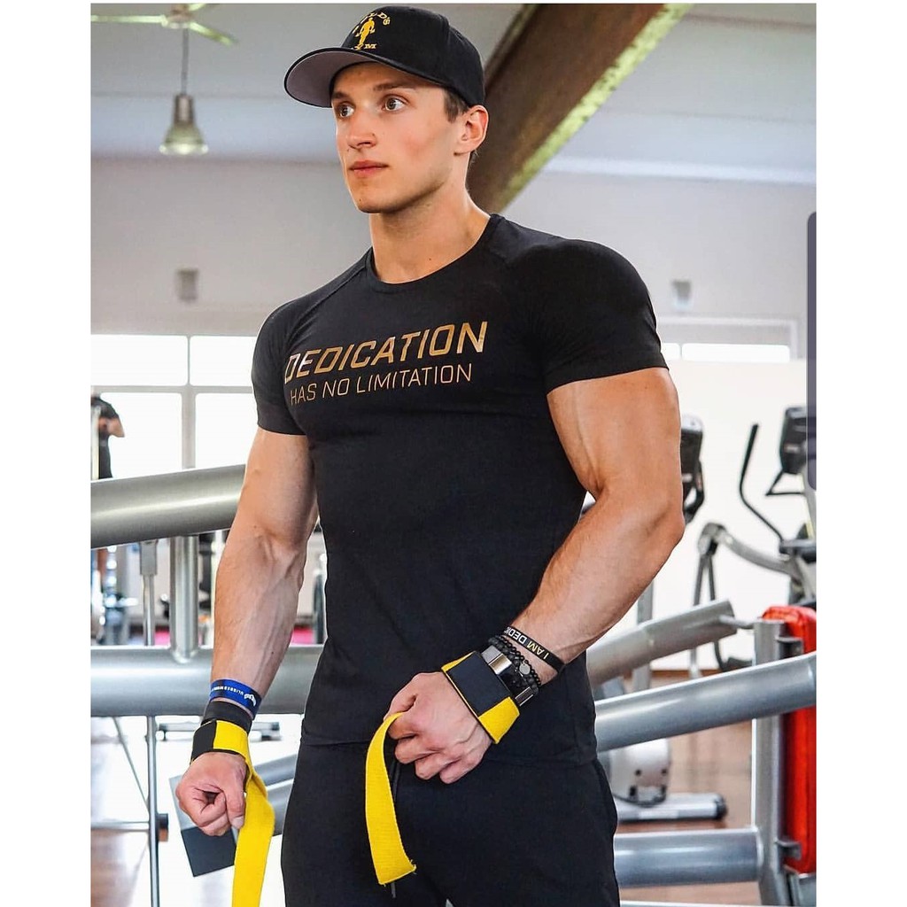 Áo ngắn tay Cotton form Fitness thể thao tập gym Dedication