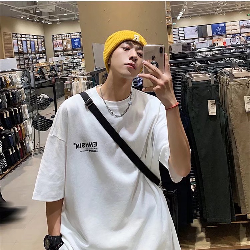 Áo Thun Tay Ngắn Dáng Rộng In Chữ Thời Trang Mùa Hè Cho Nam Giới [M-5XL]