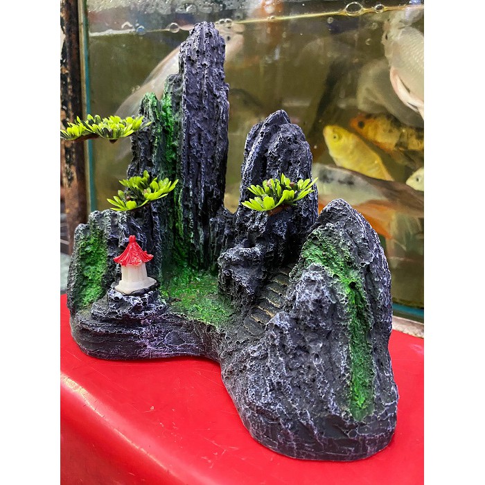 TIÊU CẢNH TRANG TRÍ HỒ CÁ NON BỘ 16X5X21CM