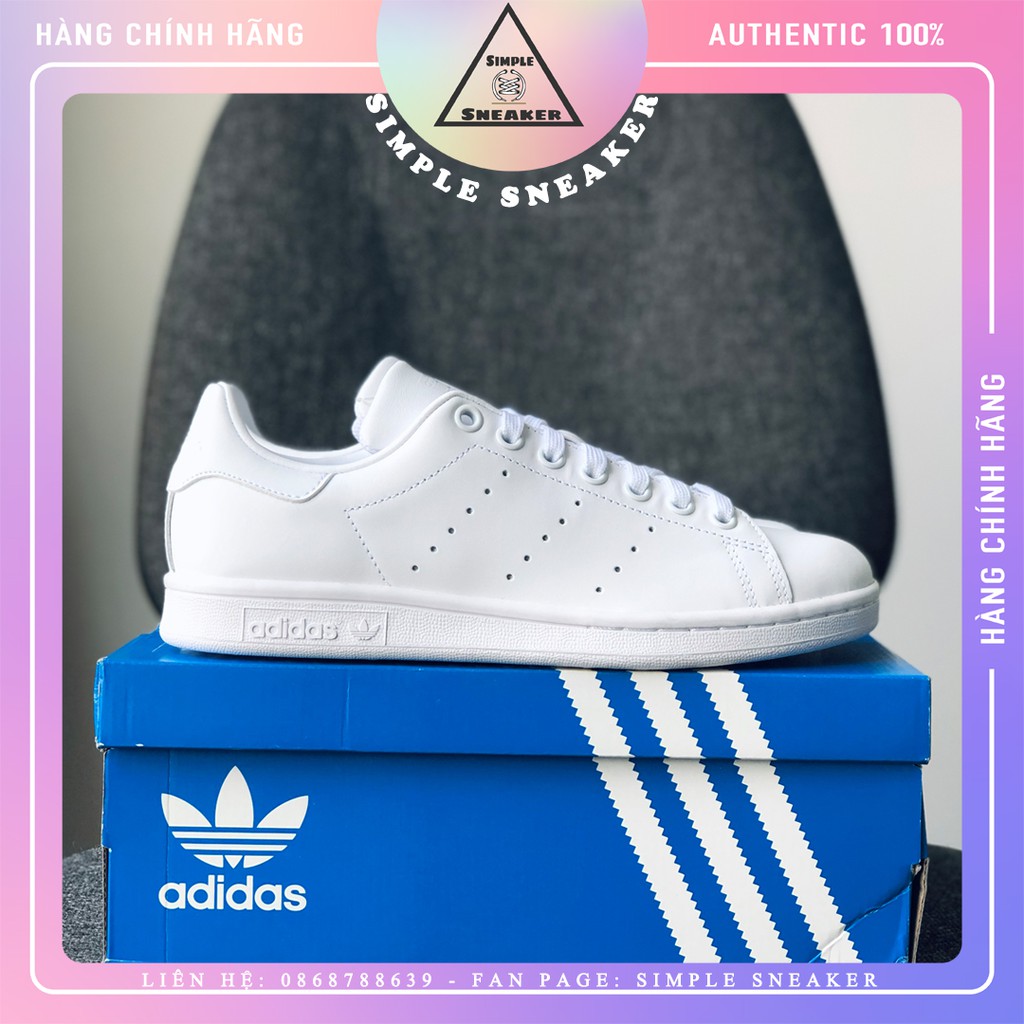 Giày Stan Smith All White 🔴FREESHIP🔴 Adidas Stan Smith Full Trắng Chính Hãng - Gót Trắng Unisex Chuẩn Auth [S75104]