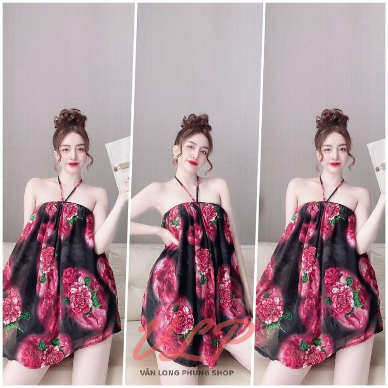 [BIGSIZE_80KG]_DN72_Set bộ yếm Chiffon 2 lớp kèm quần