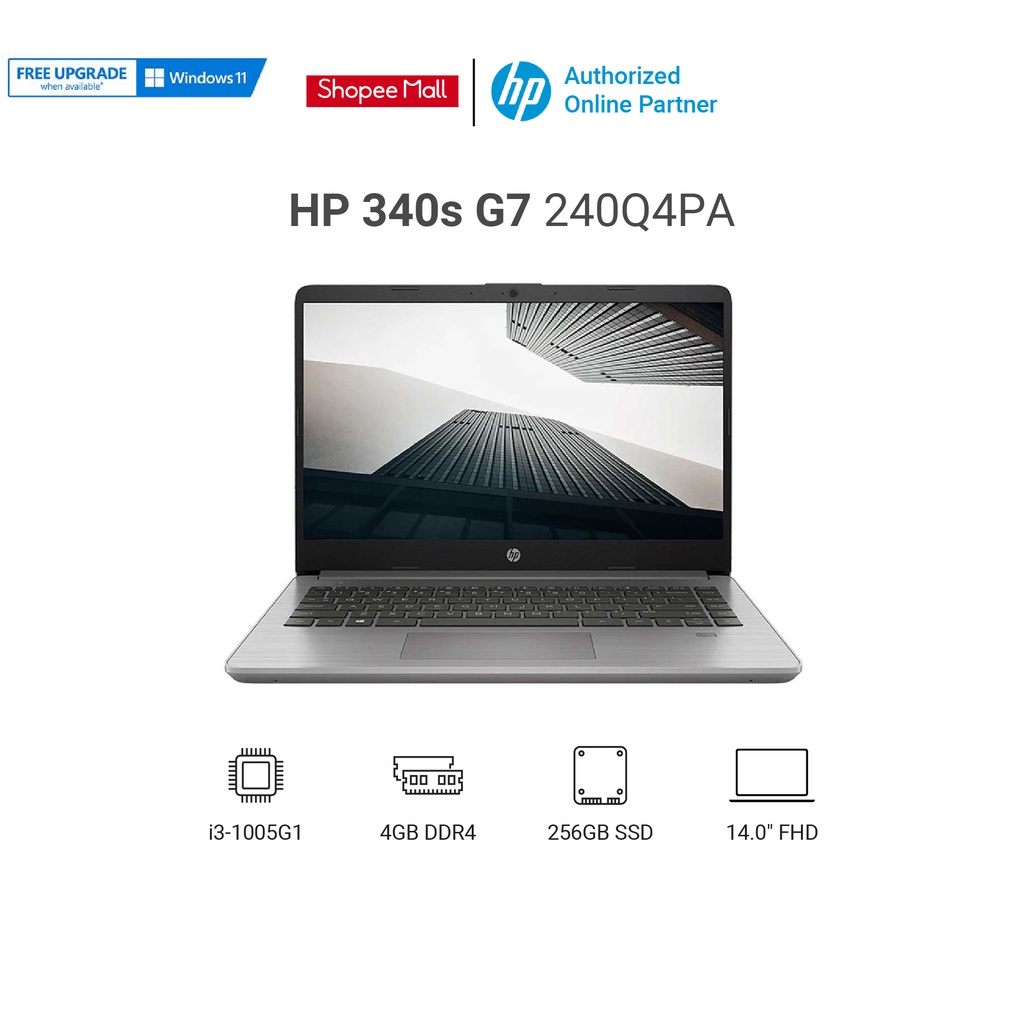 Laptop HP 340s G7 (240Q4PA) i3-1005G1 | 4GB RAM | 256GB SSD | Intel UHD Graphics | 14' FHD |