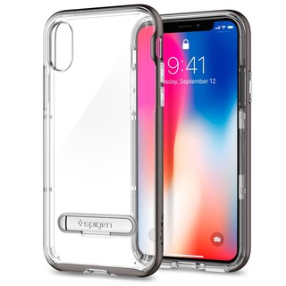 Ốp lưng SPIGEN Crystal Hybrid cho iPhone X - Xám / Đen