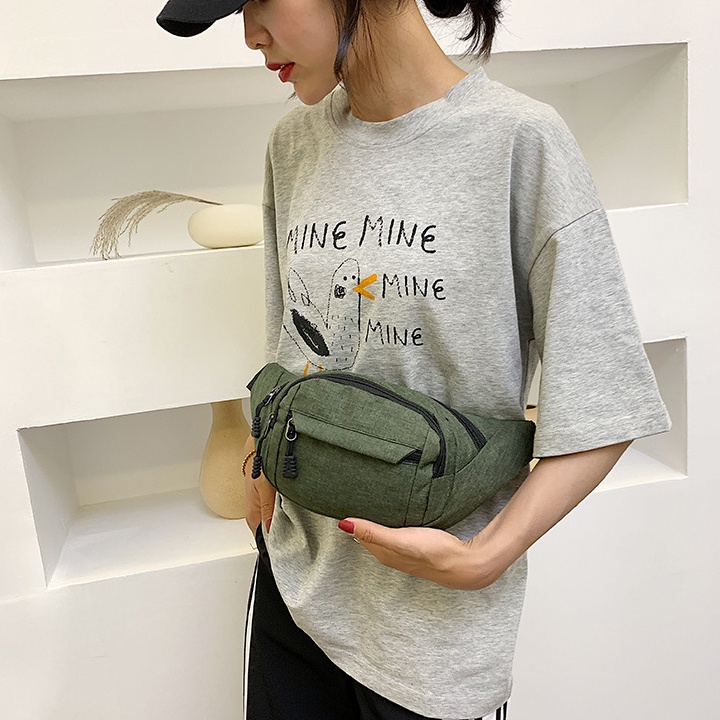 Túi đeo bụng nam, nữ vải oxford chống nước phong cách Hàn Quốc TUI-45