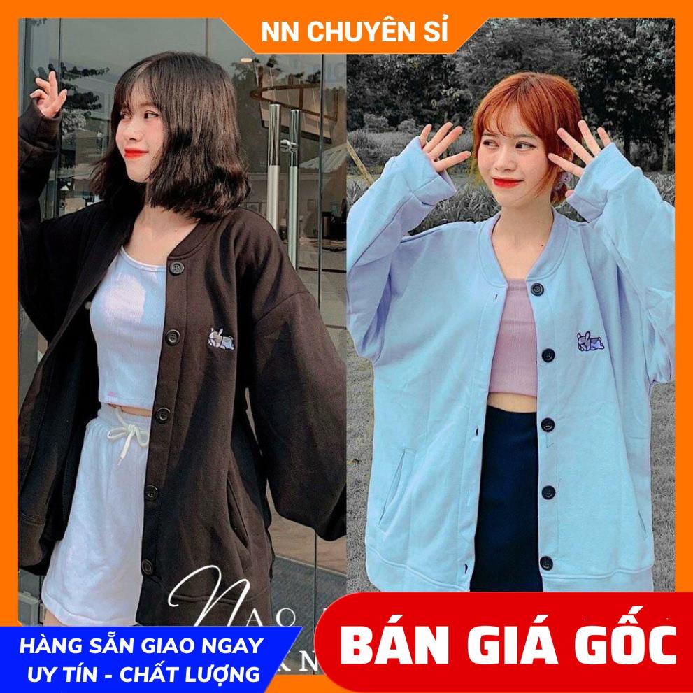 ÁO KHOÁC NỈ BÔNG CARDIGAN THÊU CÚN CỰC HOT AKN27 ⚡100% ẢNH THẬT⚡