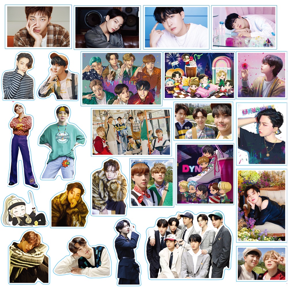 Set 101 Miếng Dán Trang Trí In Hình BTS