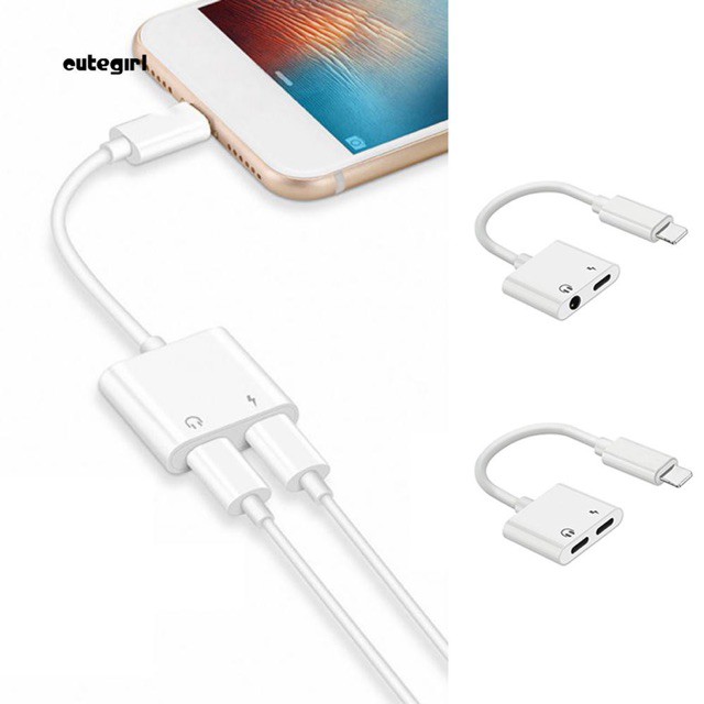 Cáp Chuyển Đổi 2 Trong 1 Vừa Sạc Vừa Cắm Tai Nghe Chuyển 2 Cổng Chân Lightning Cho Các Dòng iPhone J008 {Bán Phá Giá}