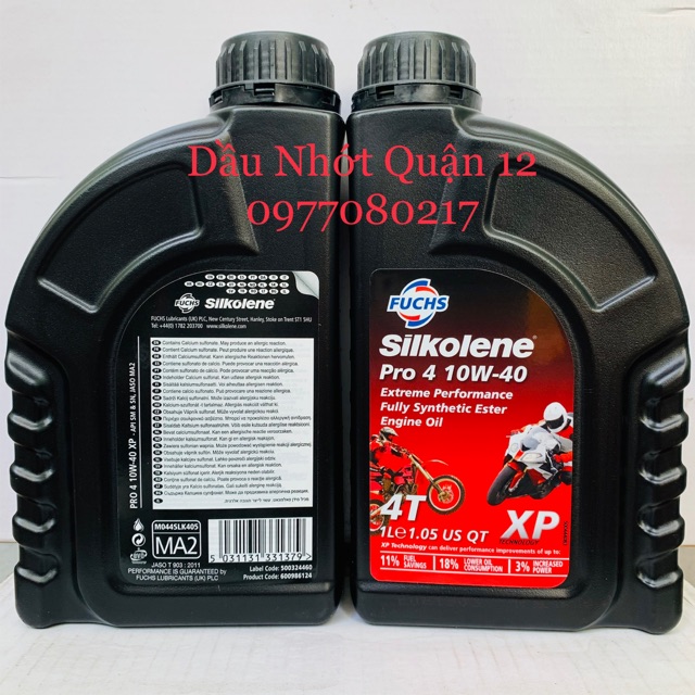 Nhớt Fuchs Silkolene Pro 4 10W-40 Mẫu Tem Châu Âu - 800ML 1Lit1 1Lit2 1Lit3 1Lit4 Made in UK