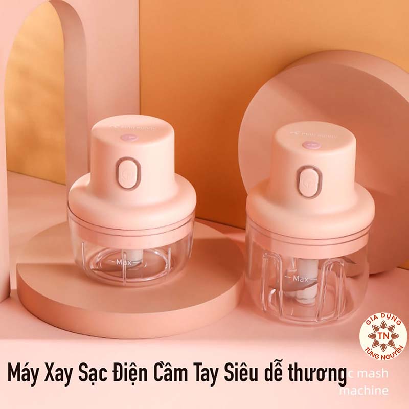 Máy Xay Mini Sạc Điện, Có Cổng Sạc Usb, Nhỏ Gọn Tiện Ích Dễ Sử Dụng, Xay Hành, Tỏi, Rau Củ [MÁY XAY SẠC]