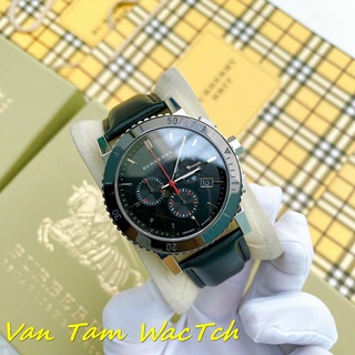 Đồng hồ nam burberry BU9382 42mm máy Thụy Sĩ quartz, mẫu mặt tròn 3 nút bấm chạy full kim, màu đen, dây da cao cấp
