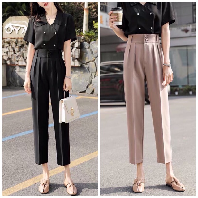 Quần baggy 3 khuy chất tuyết mưa đứng from đẹp chuẩn từng cm thời trang Banamo Fashion quần baggy 3 khuy 8315 | BigBuy360 - bigbuy360.vn