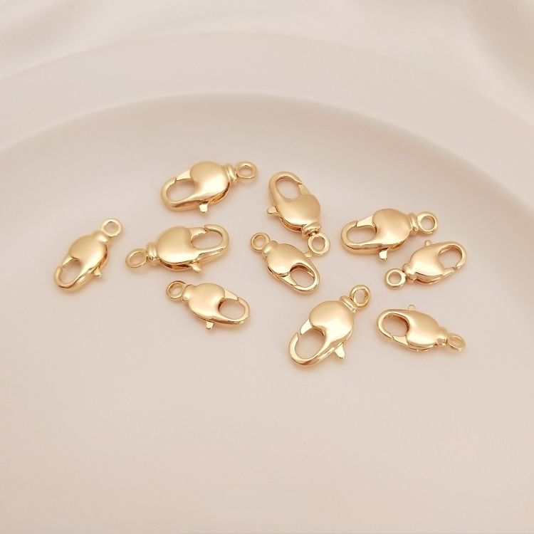 Khóa Kẹp Xoay Vòng Tay/Dây Chuyền Bằng Đồng 14K Màu Vàng Đồng Kiểu Hàn Quốc