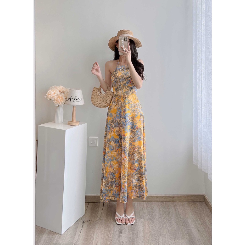 Đầm yếm dây thiết kế ,đầm maxi đi biển thời trang,đầm nữ có đệm ngưc