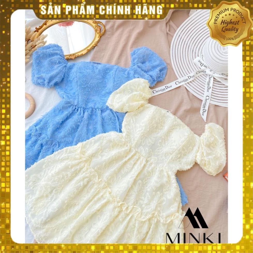 [MÃ XIA FREEHIP] VÁY ĐẸP HÈ 2021 - VÁY CỔ VUÔNG HỞ LƯNG - COTTON VỎ LÔNG VŨ - MÀU XANH -[THIẾT KẾ]