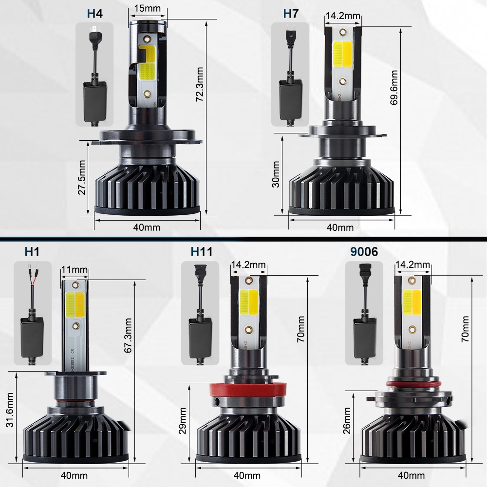 1 Cặp Bóng Đèn Pha LED H4 H7 H8 H9 H11 H27 9005 HB3 9006 HB4 H1 3000K 6000K Cho Xe Hơi ​​Đèn LED Phá Sương Mù 12000LM 110W 12V Chuyên Dụng Cho Xe Hơi
