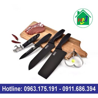 Bộ Dao Đen 5 Món Cao Cấp BUCK-I