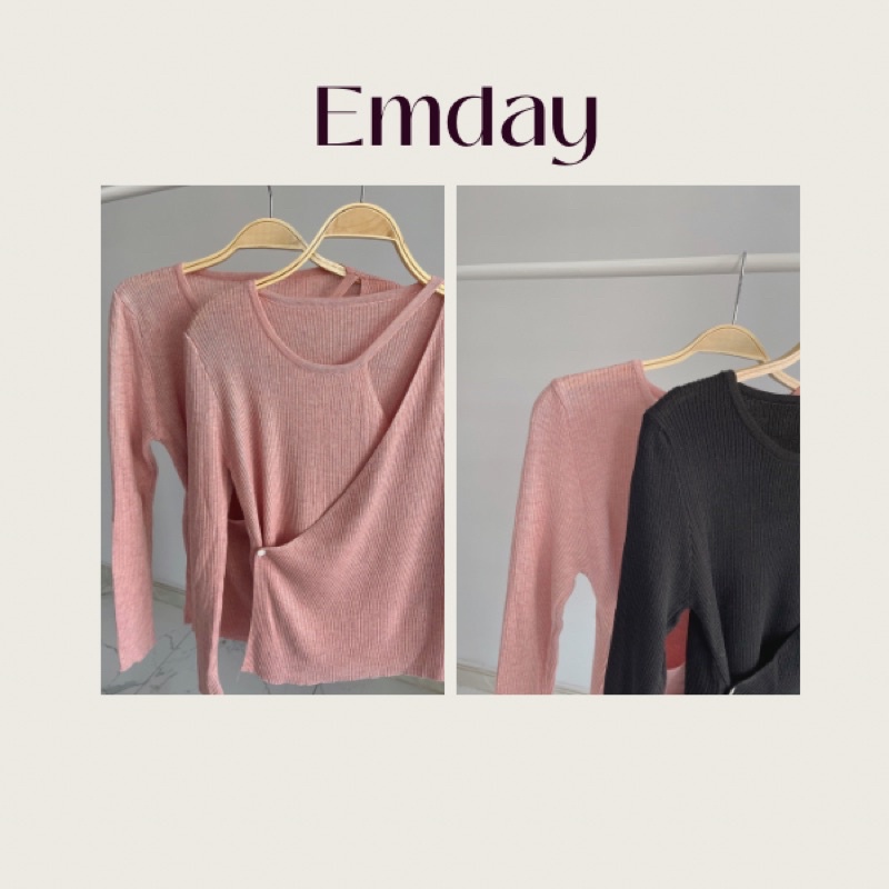 Áo len nữ khoét vai dài tay Emday A03