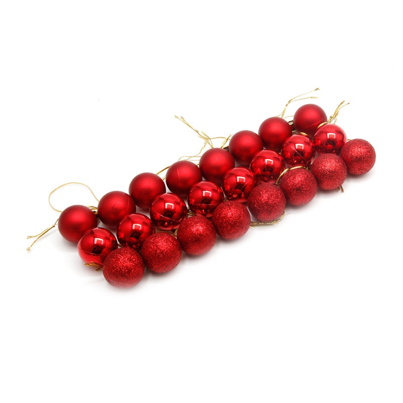 Set 24 Trái Châu Lấp Lánh Trang Trí Cây Thông Noel