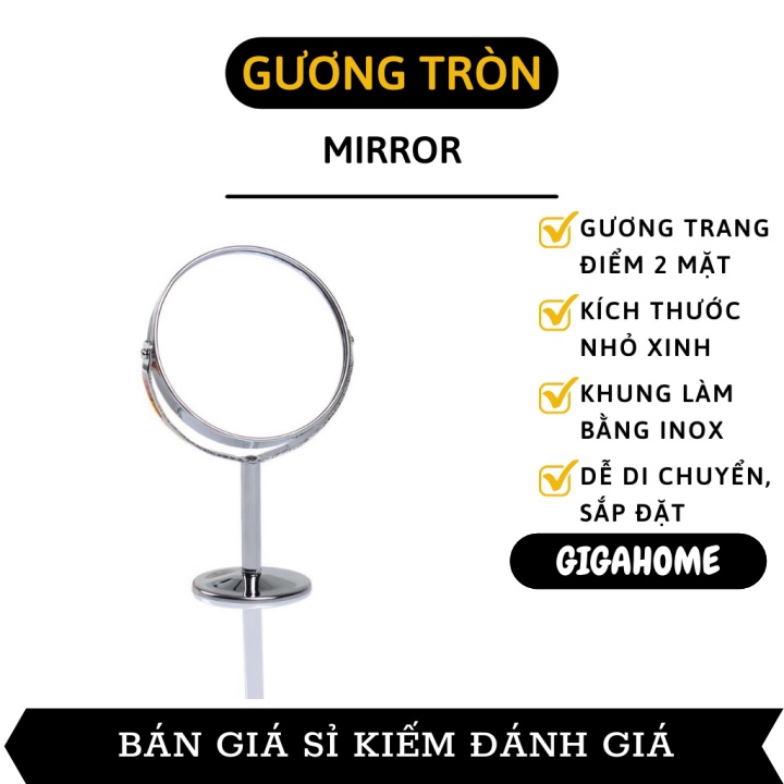 Gương Trang Điểm 2 Mặt GIGAHOME Để Bàn, Xoay 360 Độ, Nhỏ Xinh 3561