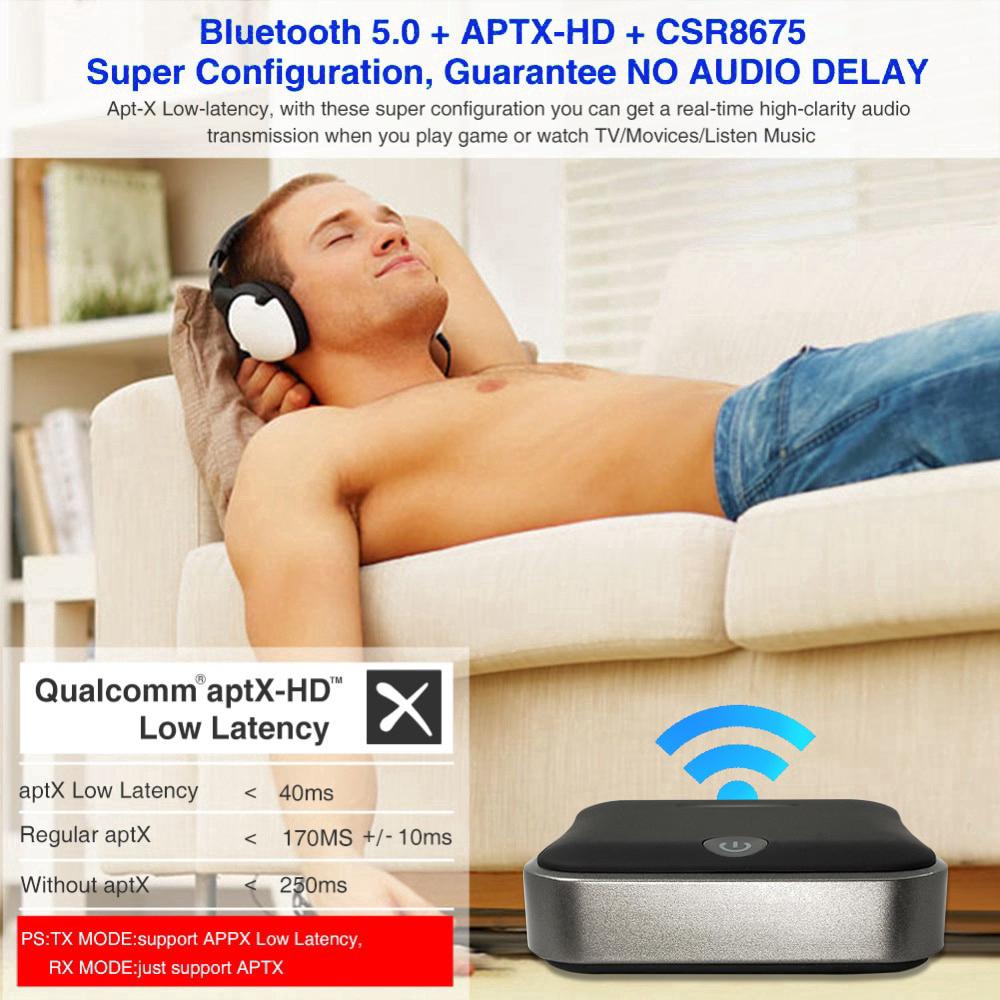 2 in 1 Adapter Receiver Transmitter Digital 3.5mm Jack Wireless Bluetooth 5.0 Audio Adapter