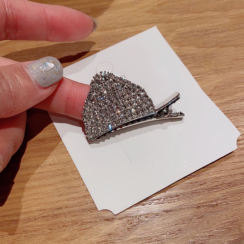 Kẹp Tóc Hình Tai Mèo Đính Đá Dễ Thương Phong Cách Hàn Quốc