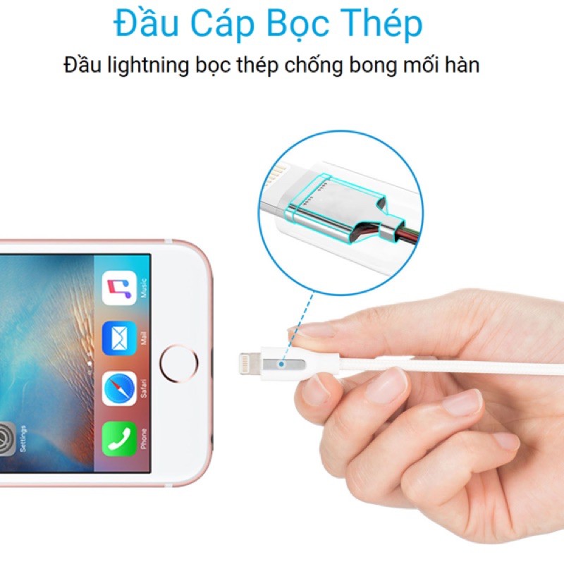 [NEW CHÍNH HÃNG] Cáp sạc nhanh Usb A to L Powerline+-A8121/ A8122