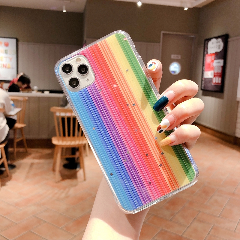 Ốp lưng iphone cầu vồng kim tuyến 5/5s/6/6plus/6s/6splus/7/7plus/8/8plus/x/xr/xs/11/12/pro/max/plus/promax - Awifi Q2-9 | BigBuy360 - bigbuy360.vn
