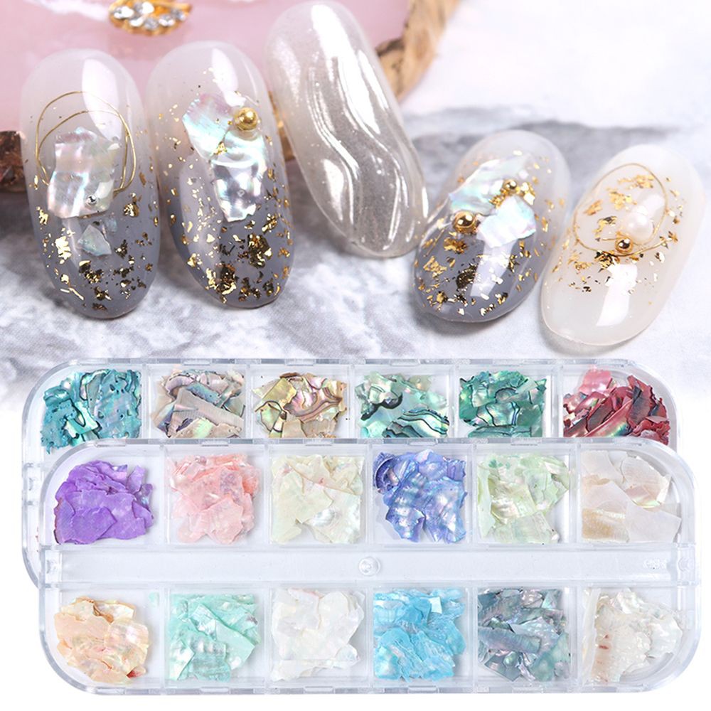 Hộp phụ kiện lá nhôm lấp lánh trang trí móng tay nghệ thuật