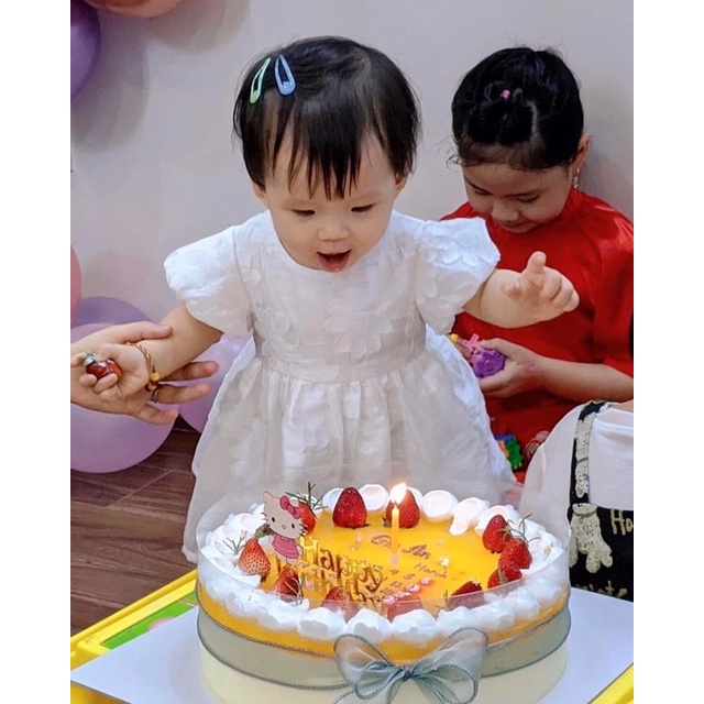 Váy bé gái, đầm bé gái dáng công chúa , hoạ tiết hoa 3d