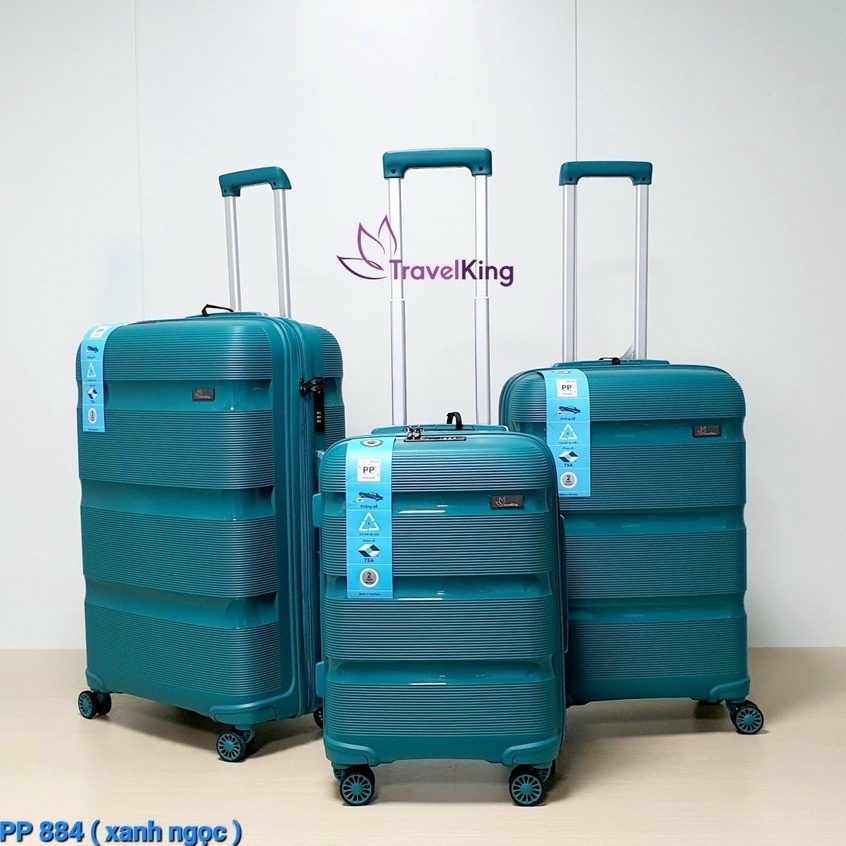Vali nhựa chống bể vỡ TRAVELKING884 nhựa PP 3 size 20, 24, 28 inch BH 10 năm - VALIKING