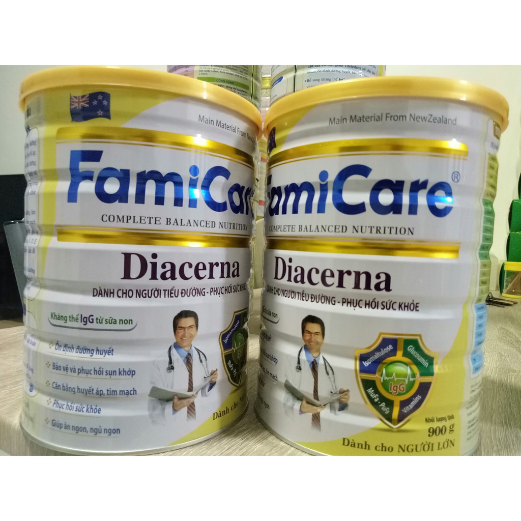 Sữa Diacerna Famicare Dinh dưỡng đặc biệt dành cho người tiểu đường (900g) - Phục hồi sức khỏe