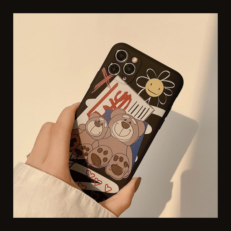 Ốp iphone  Ốp lưng Iphone 11 Ốp lưng iphone  Ốp lưng silicon Ốp iphone 12 pro max  Ốp iphone 12 mini Street fashion bear Phone Case For iPhone 11 Pro Max X Xr Xs Max 7 8 Plus Se 2020 12 pro max 12 mini