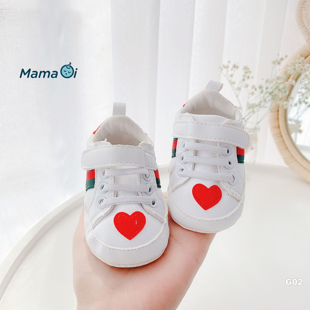 G02 Giày bata cho bé tập đi mềm mại êm chân màu trắng của Mama Ơi - Thời trang cho bé