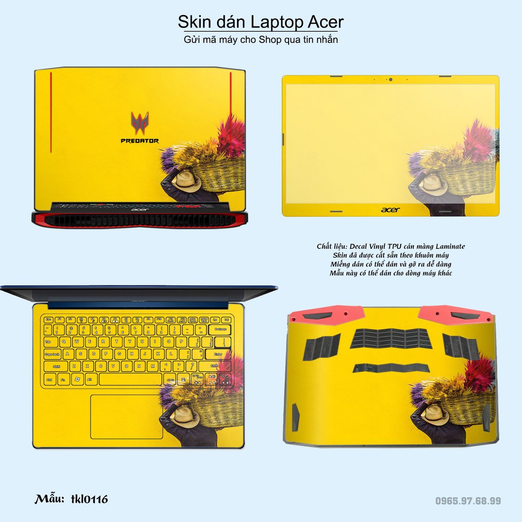 Skin dán Laptop Acer in hình thiết kế nhiều mẫu 3 (inbox mã máy cho Shop)