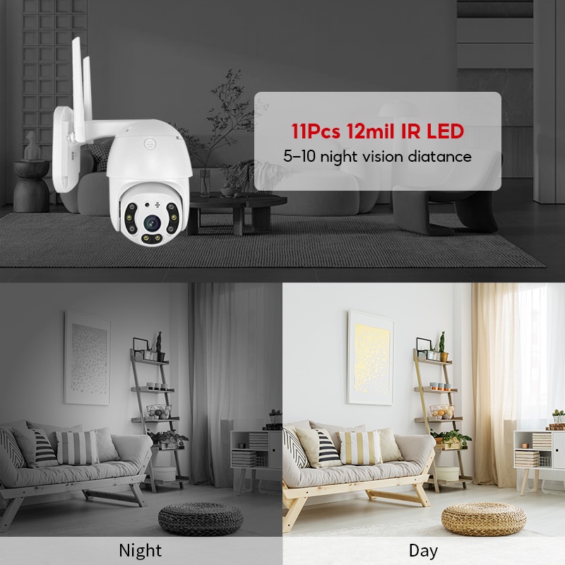 Camera An Ninh V380 HD 1080P IP CCTV, Kết Nối Wifi, Chống Thấm Nước, Hỗ Trợ Quay Ban Đêm