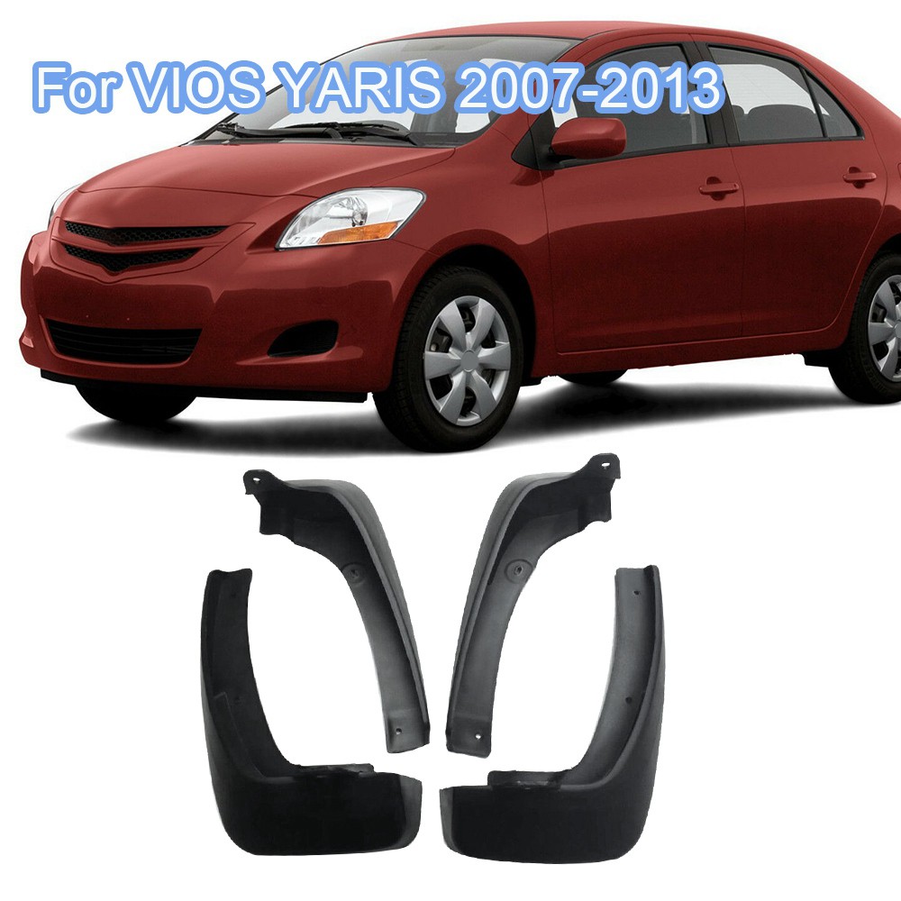 Set 4 cảng chắn bùn màu đen cho Toyota Vios / Yaris / Lti / Belta Sedan 2007-2013