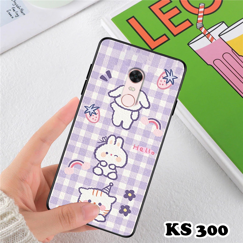 Ốp lưng Xiaomi Redmi 5 - Redmi 5A - Redmi 5X - Redmi 5 Plus - Ốp in hình gấu &amp; thỏ đang yêu - lưng nhám viền TPU cao cấp