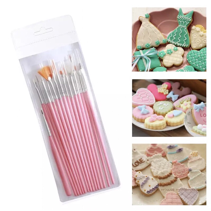 Bộ 15 chổi dùng cho bánh kem, bánh quy, vẽ móng
