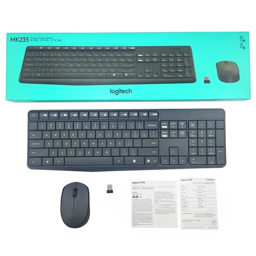 Bộ bàn phím và chuột không dây Logitech MK235 - Hàng Chính Hãng SPC