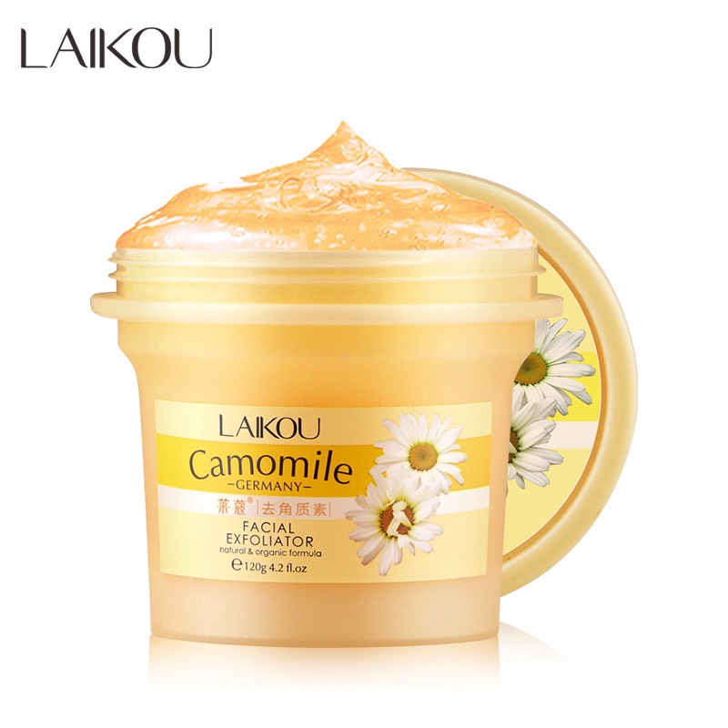 [Hoa cúc] Tẩy tế bào chết body toàn thân hoa cúc Laikou Camomile 120g tẩy sạch da chết mịn màng trắng sáng nội địa Trung