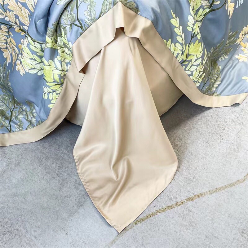 Bộ Chăn ga gối lụa Thái cao cấp, sét 4 món chăn hè lụa trần bông