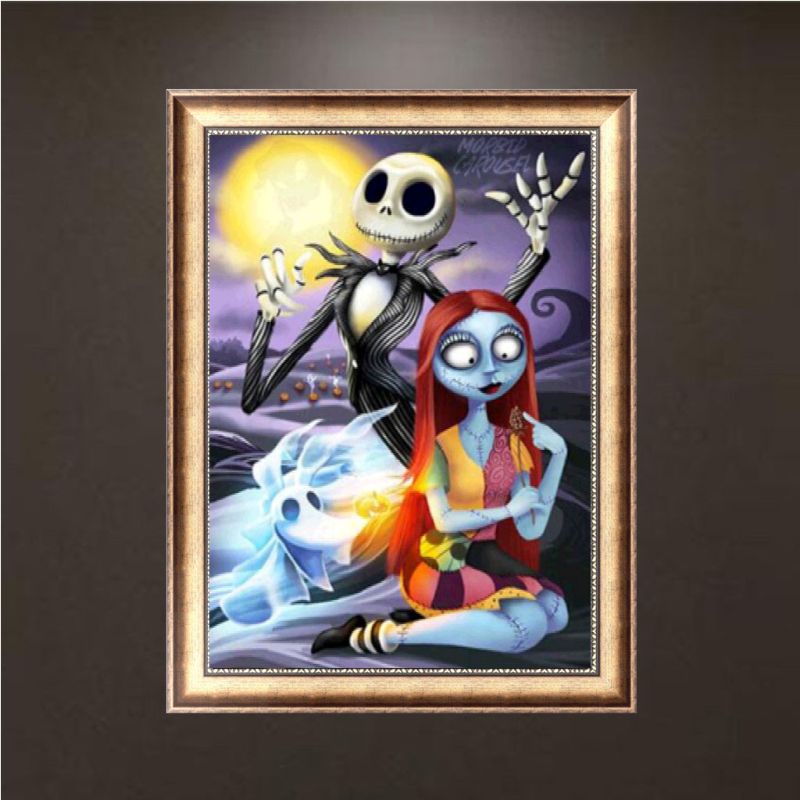 Bộ Tranh Đính Đá 5D Họa Tiết Đầu Lâu Halloween Độc Đáo DIY Dùng Trang Trí Nhà Cửa