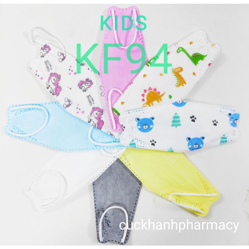 [Túi 10 chiếc] Khẩu trang kháng khuẩn cho trẻ em 3D KF94  hoạ tiết dễ thương phong cách Hàn Quốc