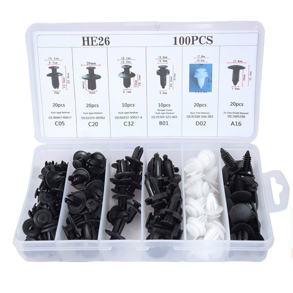 Set 100 Đinh Tán Nhựa 6 Kích Cỡ Đa Dụng Chất Lượng Cao