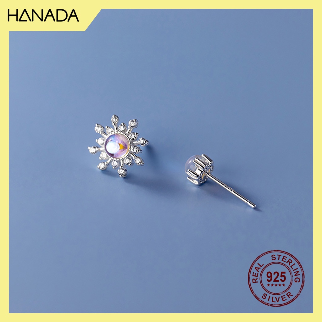 Bông Tai Bạc 925 Hanada Sao Đá Bất Đối Xứng 0376 E13